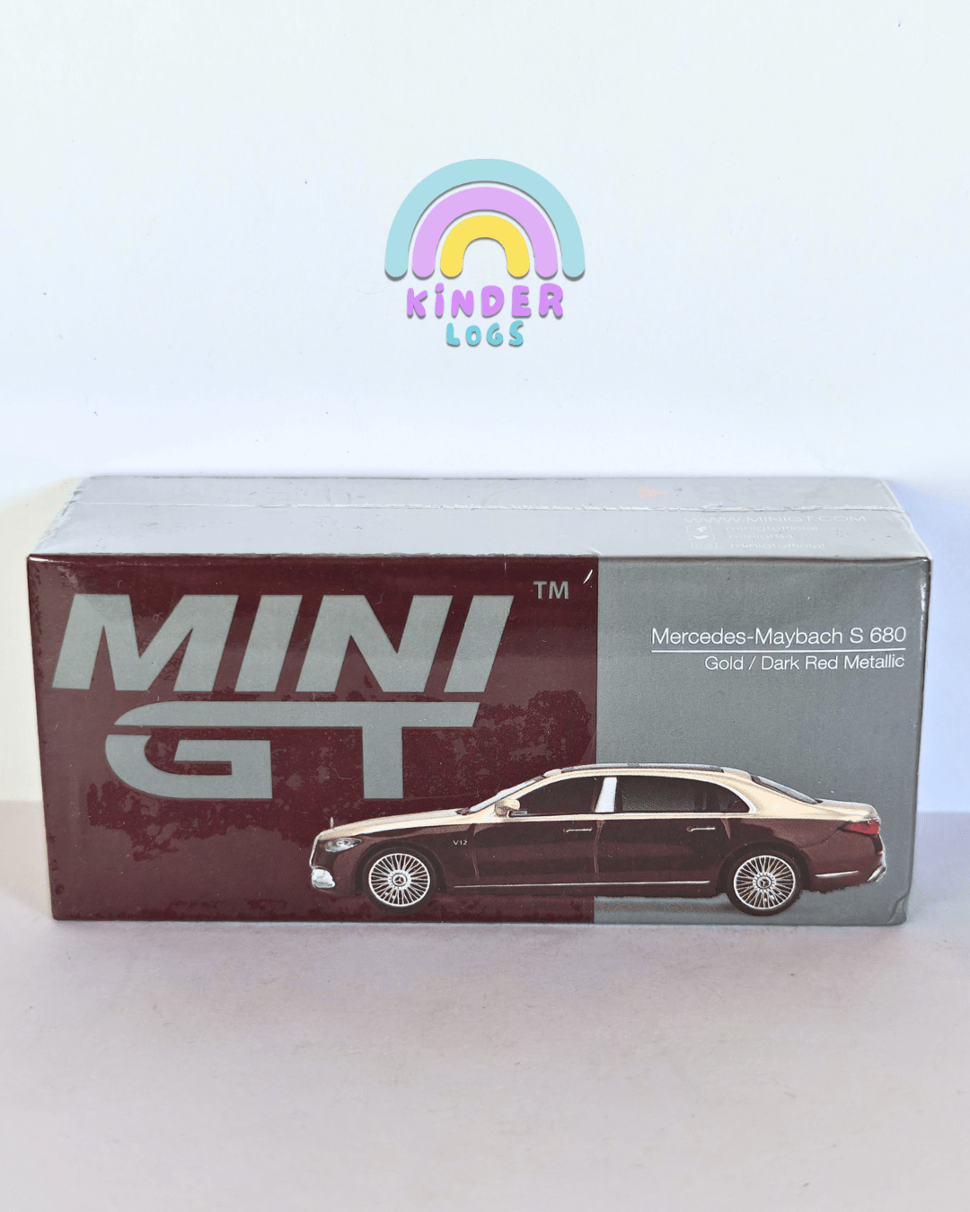 MINI GT Mercedes - Maybach S680 Gold - Red (Sealed Box) - Kinder Logs