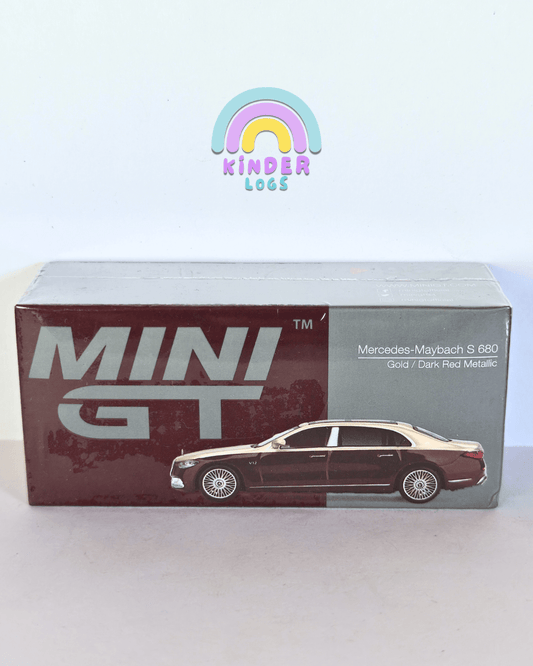 MINI GT Mercedes - Maybach S680 Gold - Red (Sealed Box) - Kinder Logs