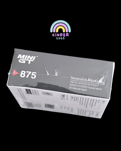 Mini GT Nissan GT - R NISMO 23 - Motul Autech GT - R 2021 (Winner With Figure) - Kinder Logs