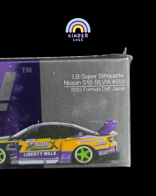Mini GT Nissan Silvia S15 LB - Super Silhouette #555 - 2022 Formula Drift Japan - Kinder Logs