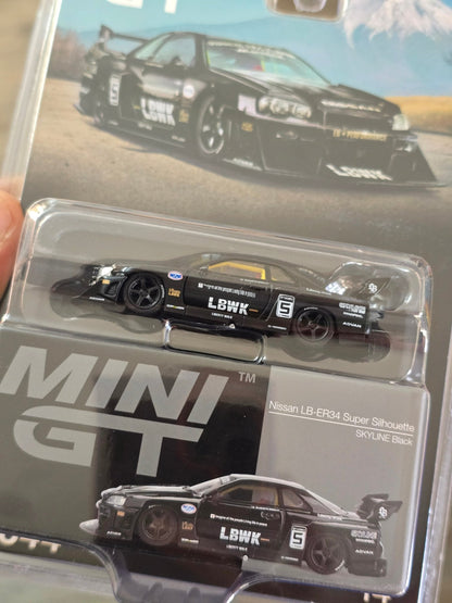 Mini GT Nissan Skyline LB - ER34 Super Silhouette LBWK - Skyline Black - Kinder Logs
