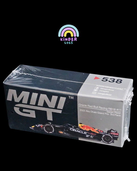 Mini GT Oracle Red Bull Racing RB18 #11 Sergio Perez - Kinder Logs