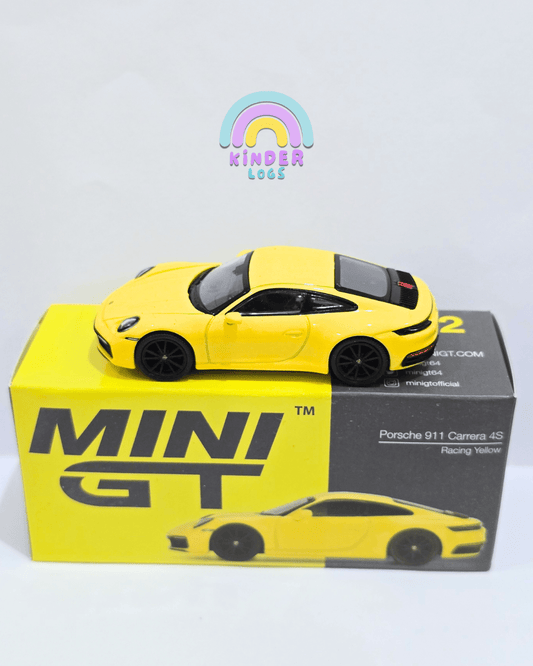 Mini GT Porsche 911 Carrera 4S - Racing Yellow (Open Box) - Kinder Logs
