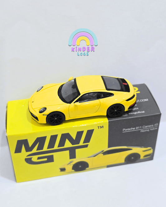 Mini GT Porsche 911 Carrera 4S - Racing Yellow (Open Box) - Kinder Logs