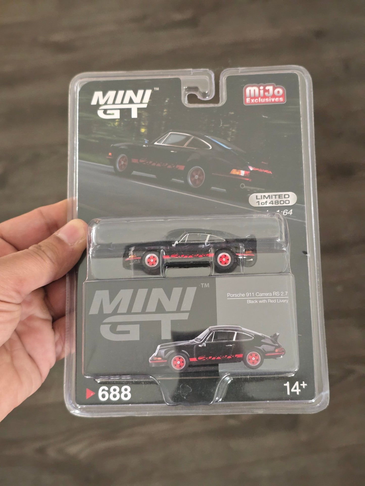Mini GT Porsche 911 Carrera RS 2.7 - Black - Mijo Exclusives - Kinder Logs
