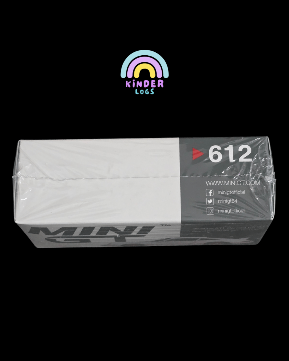 Mini GT Porsche 911 Carrera RS 2.7 Grand Prix White With Red Livery - Kinder Logs