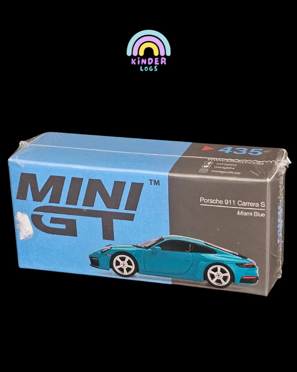 Mini GT Porsche 911 Carrera S - Miami Blue - Kinder Logs