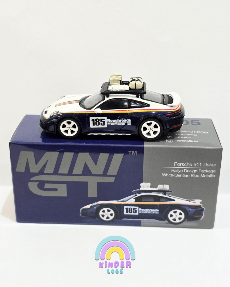 Mini GT Porsche 911 Dakar Rallye Design Package - Open Box - Kinder Logs