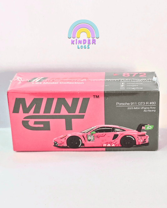 Mini GT Porsche 911 GT3 R 80 AO Racing 2023 IMSA VIRginia Roxy (Sealed Box) - Kinder Logs