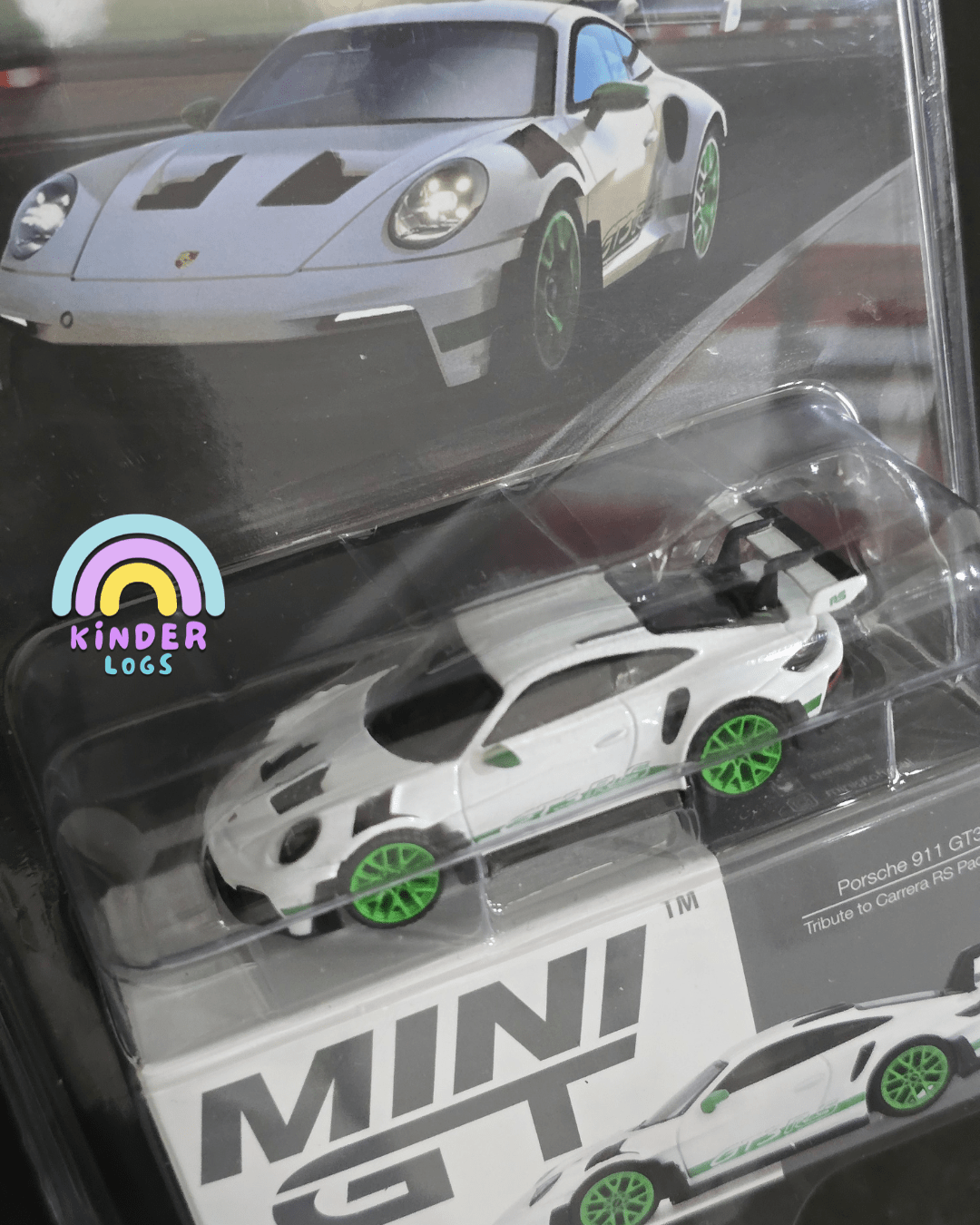 Mini GT Porsche 911 GT3 RS - Tribute To Carrera RS Package (Blister Pack) - Kinder Logs