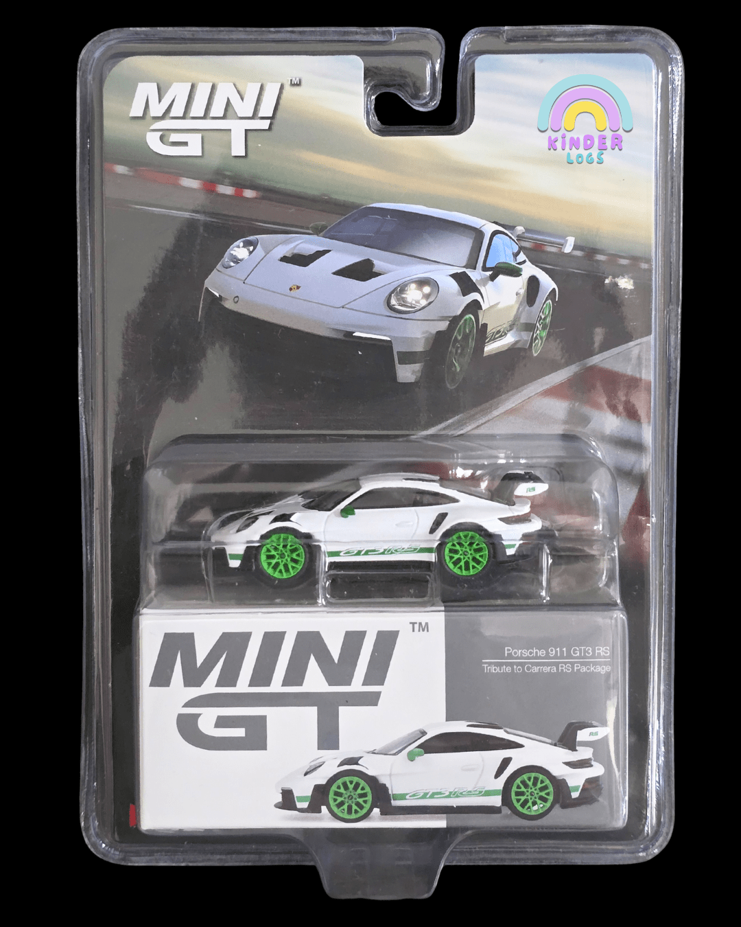 Mini GT Porsche 911 GT3 RS - Tribute To Carrera RS Package (Blister Pack) - Kinder Logs