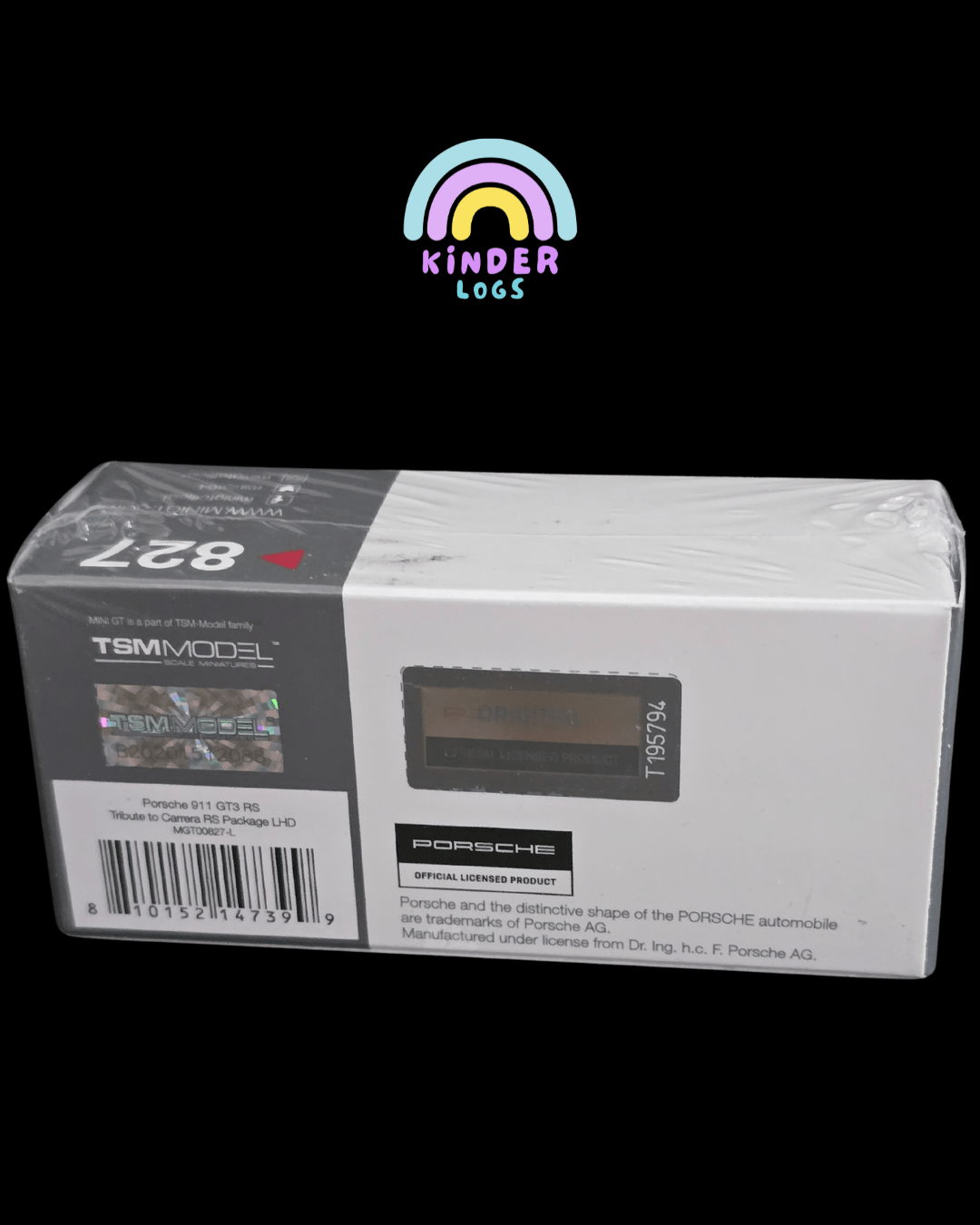 Mini GT Porsche 911 GT3 RS - Tribute To Carrera RS Package (Sealed Box) - Kinder Logs