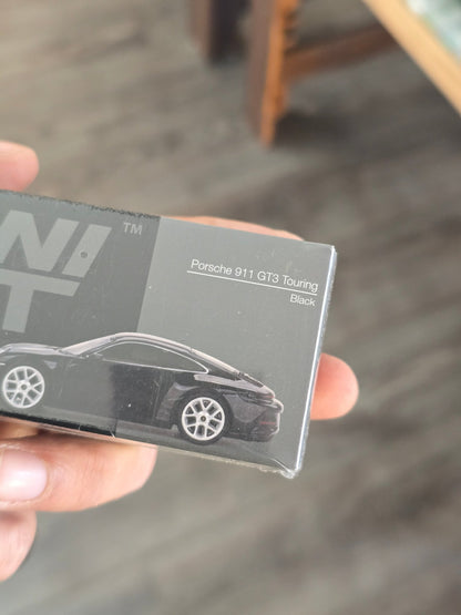 Mini GT Porsche 911 GT3 Touring (Black) - Sealed Box - Kinder Logs