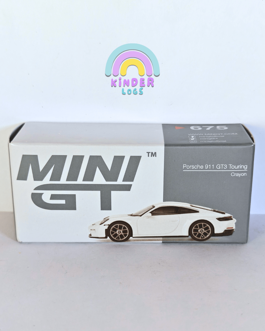 Mini GT Porsche 911 GT3 Touring (Crayon) - Open Box - Kinder Logs