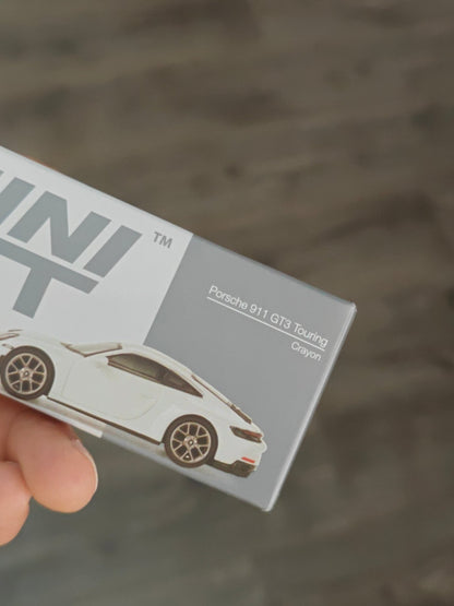 Mini GT Porsche 911 GT3 Touring (Crayon) - Open Box - Kinder Logs