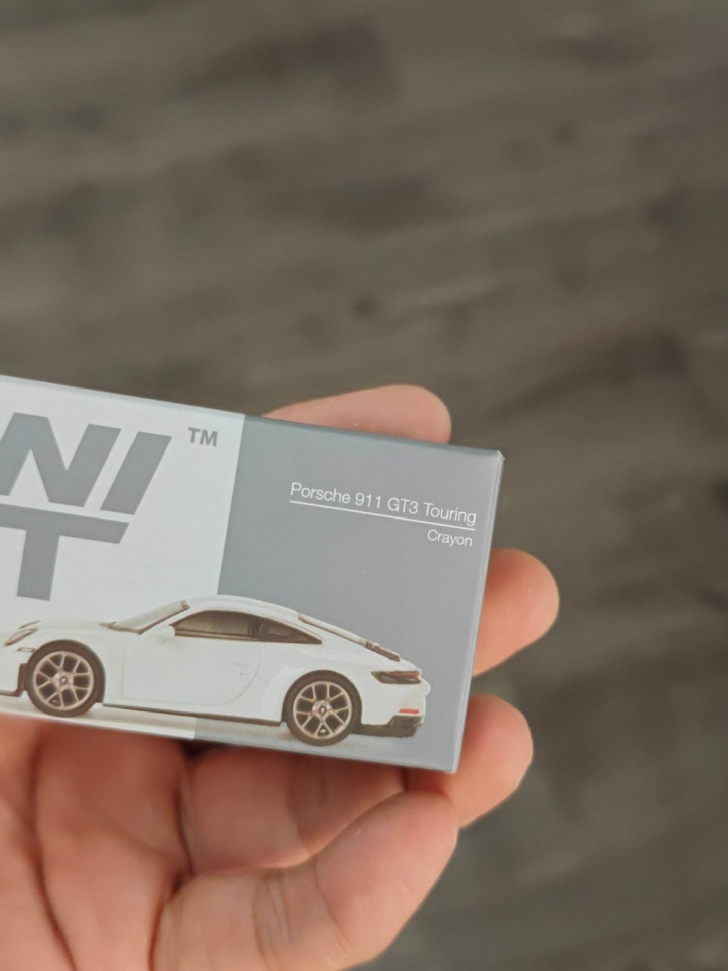 Mini GT Porsche 911 GT3 Touring (Crayon) - Open Box - Kinder Logs