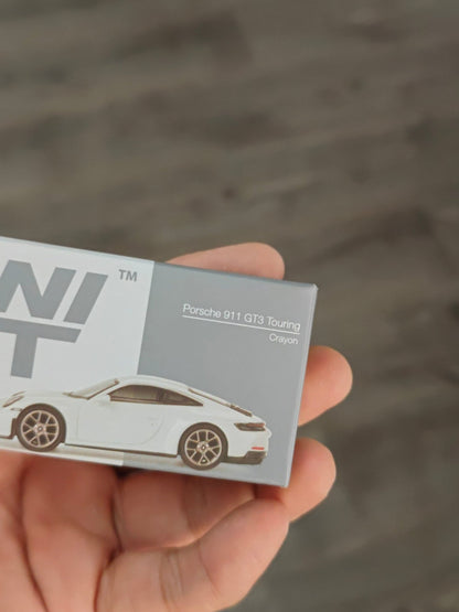 Mini GT Porsche 911 GT3 Touring (Crayon) - Open Box - Kinder Logs