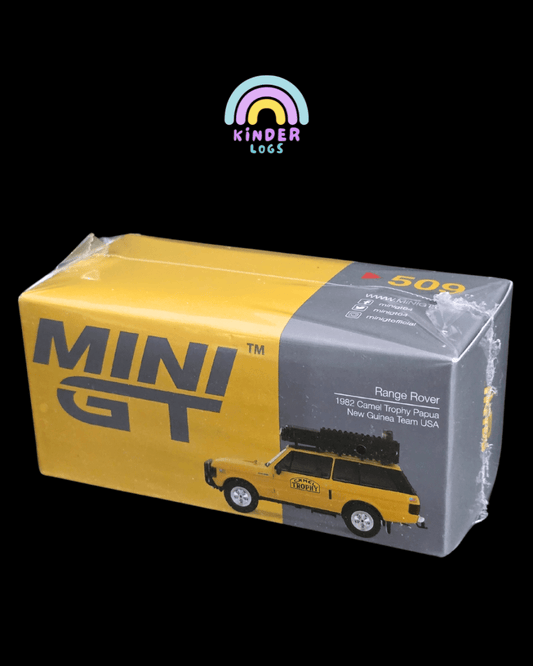 Mini GT Range Rover 1982 Camel Trophy (Sealed Box) - Kinder Logs