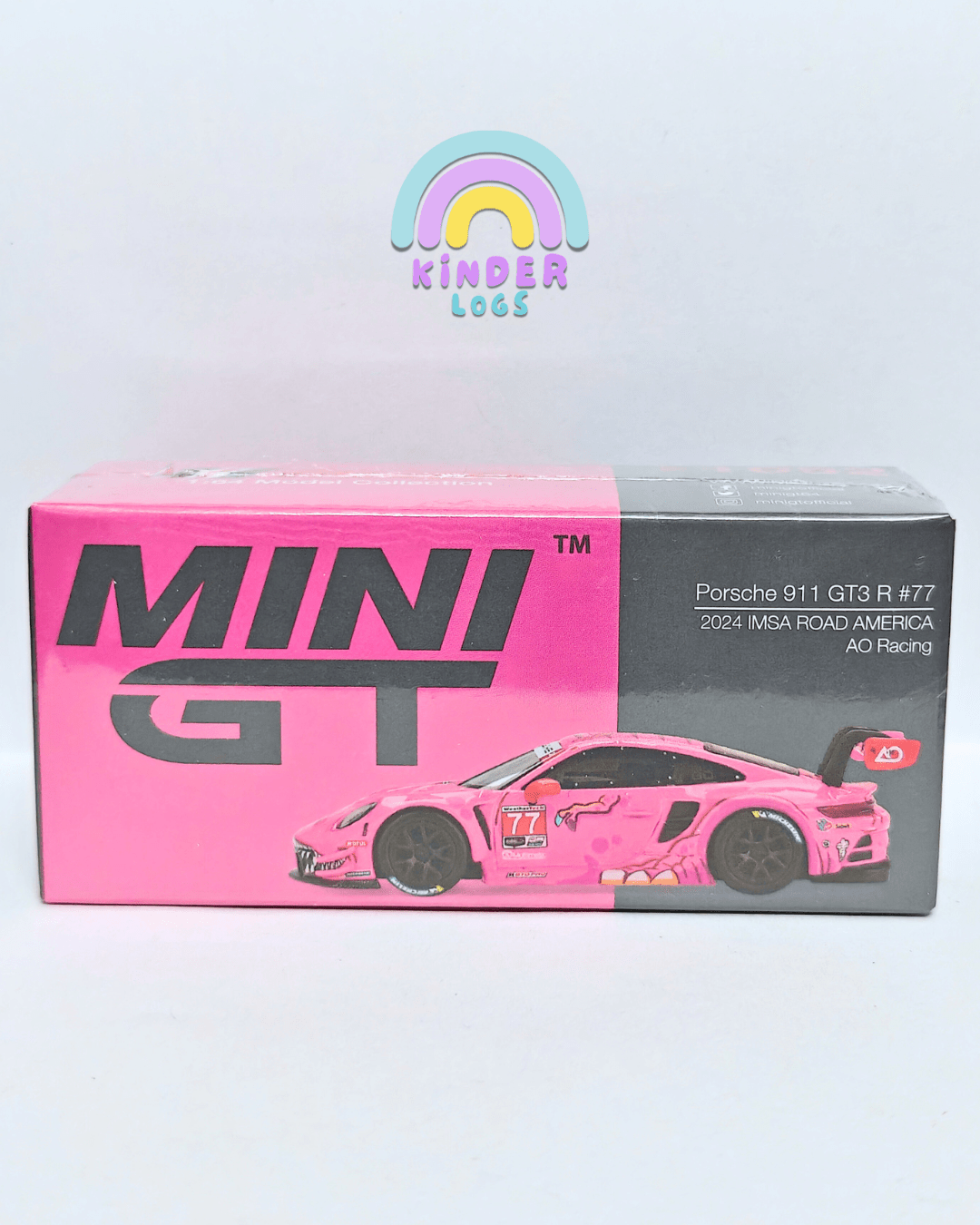 Mini GT Roxy Porsche 911 GT3 R 77 AO Racing (Sealed Box) - Kinder Logs