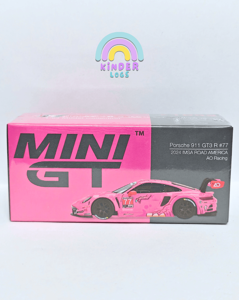 Mini GT Roxy Porsche 911 GT3 R #77 AO Racing (Sealed Box) - Kinder Logs ...