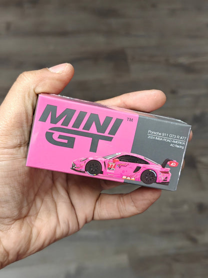 Mini GT Roxy Porsche 911 GT3 R 77 AO Racing (Sealed Box) - Kinder Logs