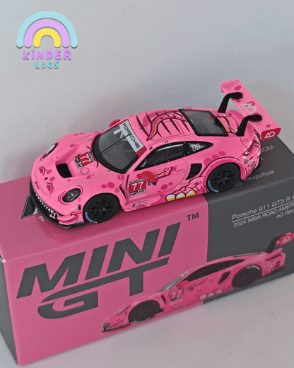Mini GT Roxy Porsche 911 GT3 R 77 - Pink (Open Box) - Kinder Logs