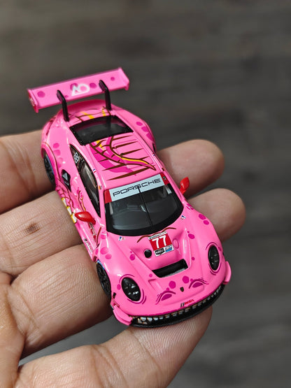 Mini GT Roxy Porsche 911 GT3 R 77 - Pink (Open Box) - Kinder Logs