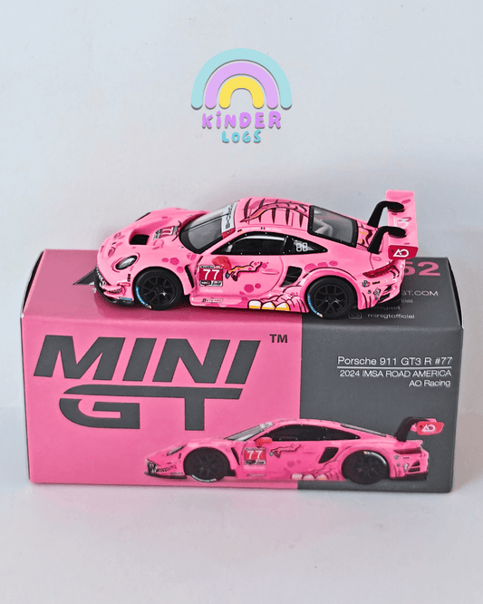 Mini GT Roxy Porsche 911 GT3 R 77 - Pink (Open Box) - Kinder Logs