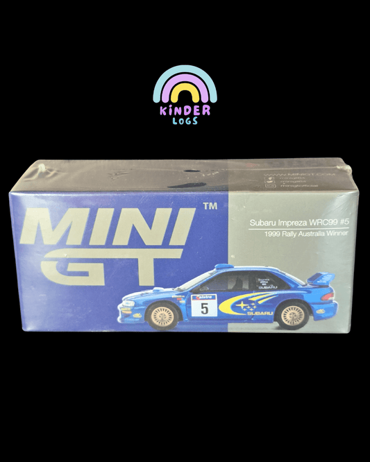 Mini GT Subaru Impreza WRC99 5 - 1999 Rally Australia Winner (Sealed Box) - Kinder Logs