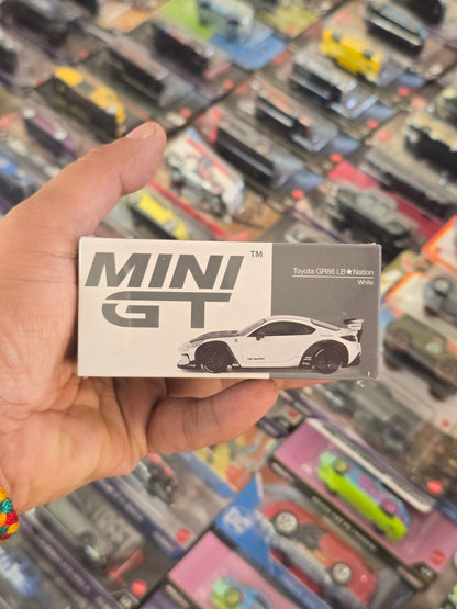 Mini GT Toyota GR86 LB Nation - White (Sealed Box) - Kinder Logs