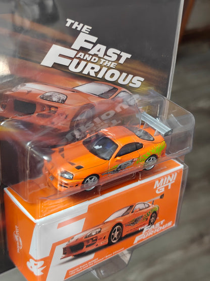 Mini GT Toyota Supra BOMEX - Brian O'Conner - Fast & Furious (Blister Pack) - Kinder Logs