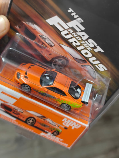 Mini GT Toyota Supra BOMEX - Brian O'Conner - Fast & Furious (Blister Pack) - Kinder Logs