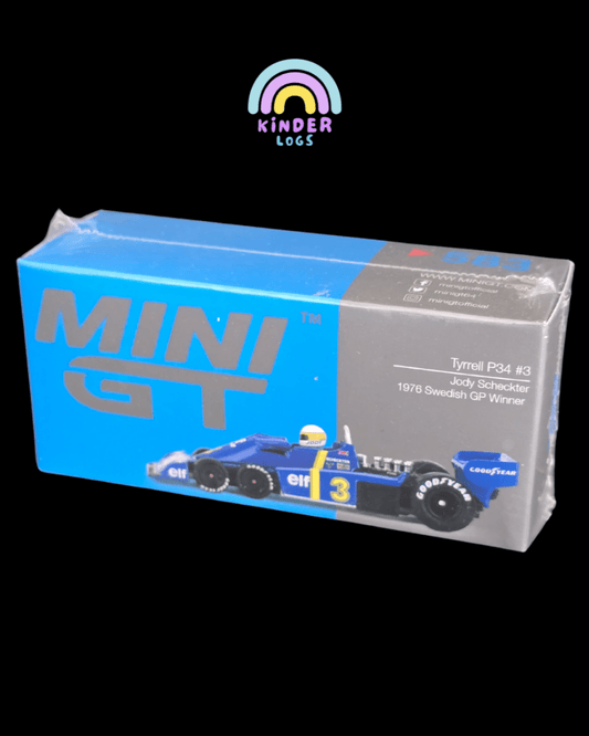 Mini GT Tyrrell P34 #3 Jody Scheckter - 1976 Swedish GP Winner (Sealed Box) - Kinder Logs