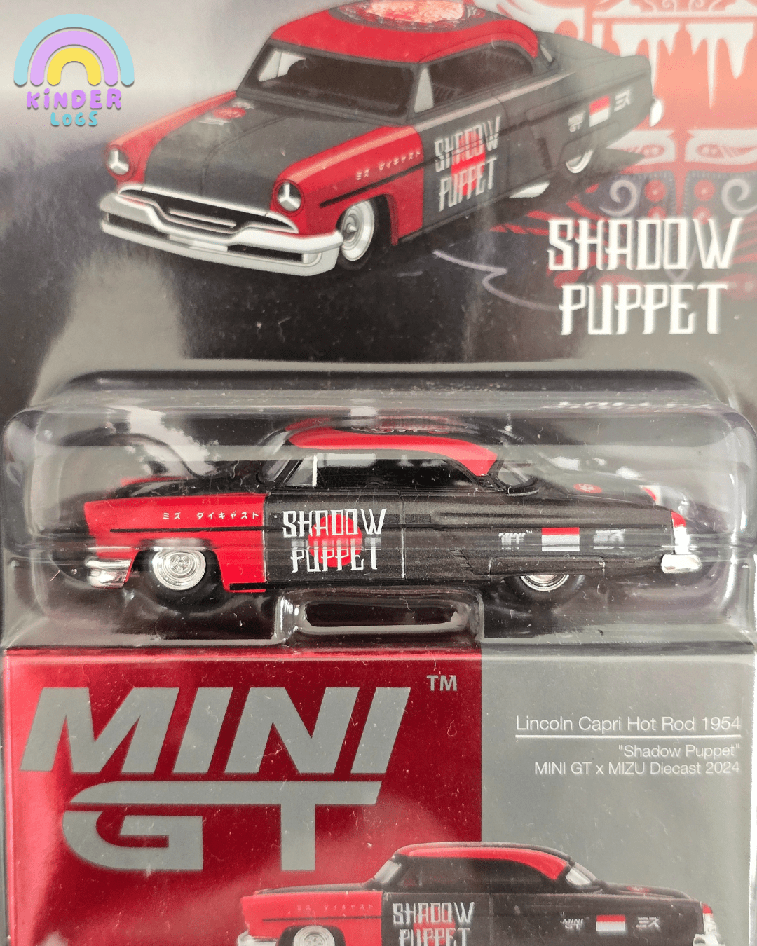 Mini GT x MIZU 1954 Lincoln Capri Hot Rod "Shadow Puppet" - Kinder Logs