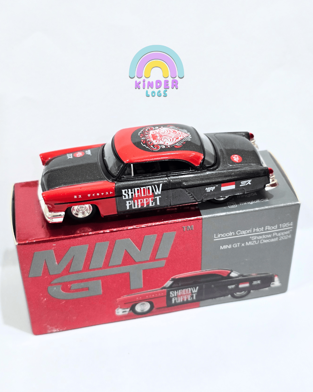 Mini GT x MIZU 1954 Lincoln Capri Hot Rod "Shadow Puppet" - Open Box - Kinder Logs