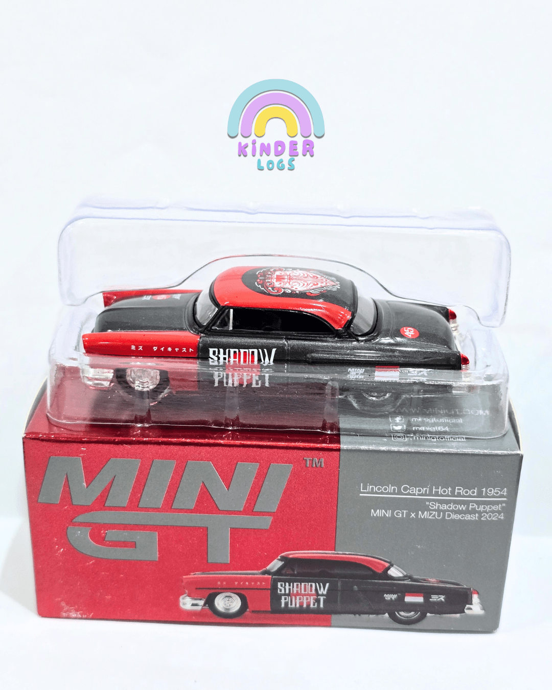 Mini GT x MIZU 1954 Lincoln Capri Hot Rod "Shadow Puppet" - Open Box - Kinder Logs
