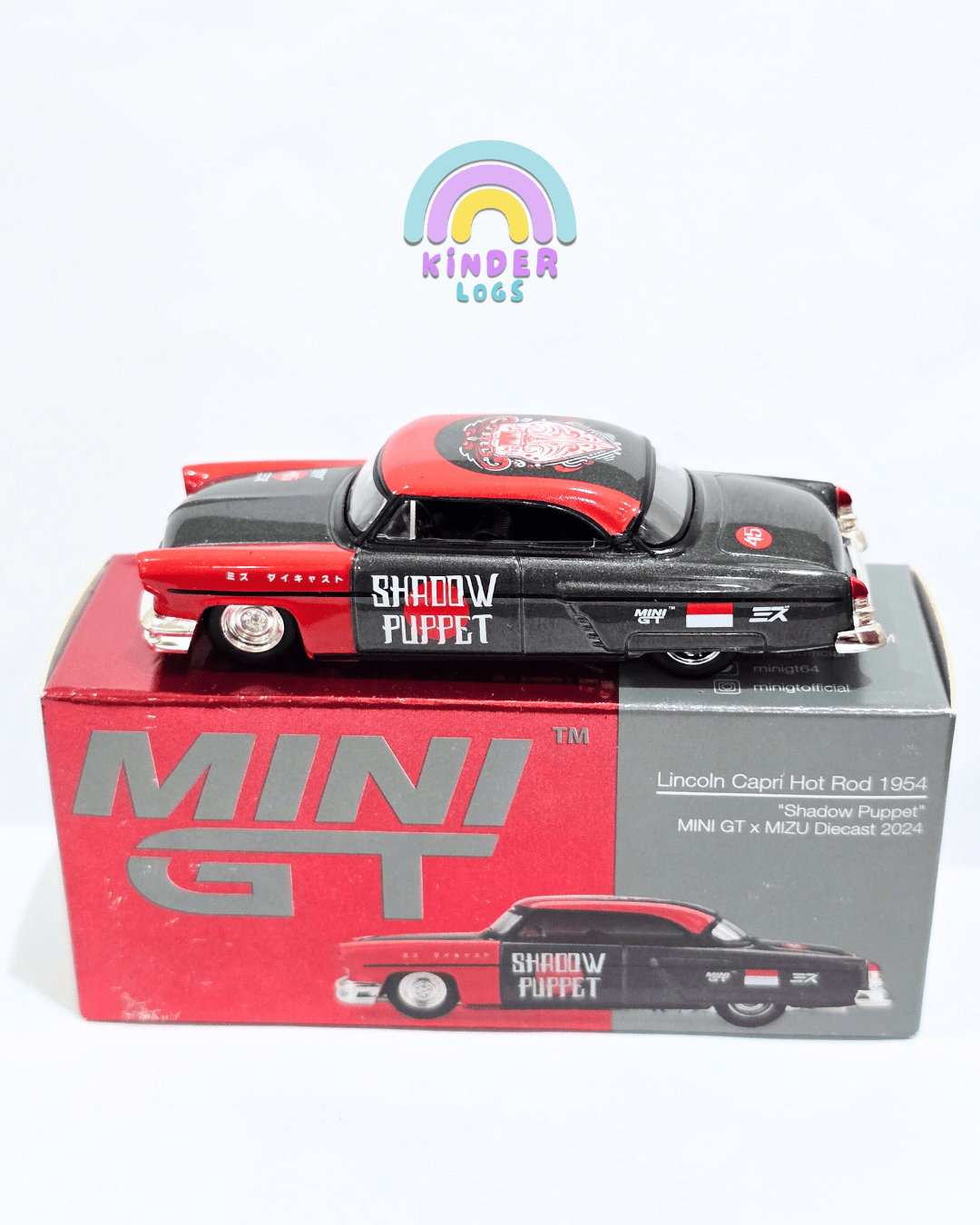 Mini GT x MIZU 1954 Lincoln Capri Hot Rod "Shadow Puppet" - Open Box - Kinder Logs