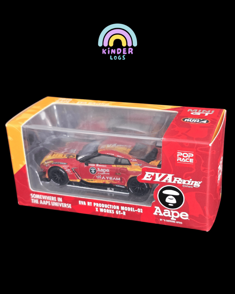 Mini GT X Pop Race 128 EVA RT Production Model - 02 X Works GT - R Aape - Kinder Logs