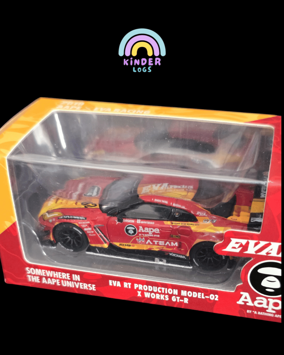 Mini GT X Pop Race 128 EVA RT Production Model - 02 X Works GT - R Aape - Kinder Logs