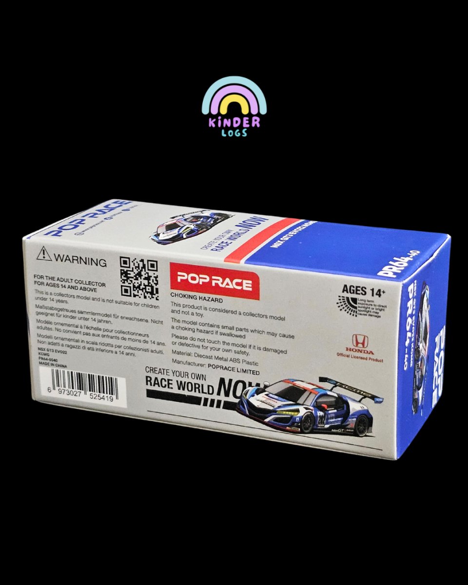 Pop Race Acura NSX GT3 EVO22 KCMG (PR64 - 40) - Kinder Logs