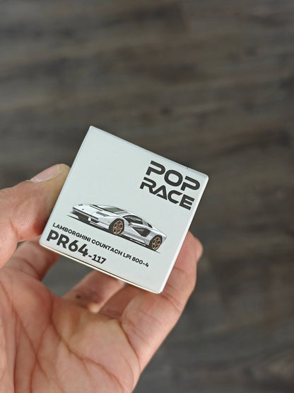 Pop Race Lamborghini Countach LPI 800 - 4 - White (Open Box) - Kinder Logs