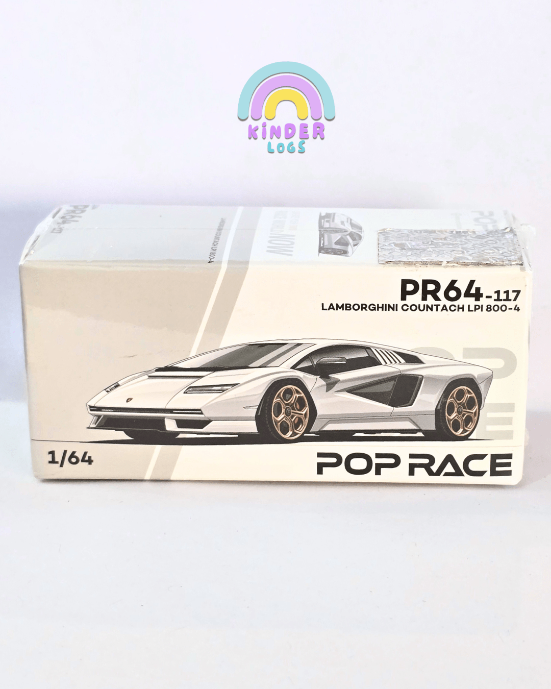 Pop Race Lamborghini Countach LPI 800 - 4 - White (Sealed Box) - Kinder Logs