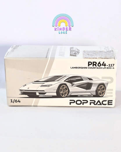 Pop Race Lamborghini Countach LPI 800 - 4 - White (Sealed Box) - Kinder Logs