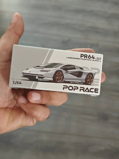 Pop Race Lamborghini Countach LPI 800-4 - White (Sealed Box) - Kinder Logs
