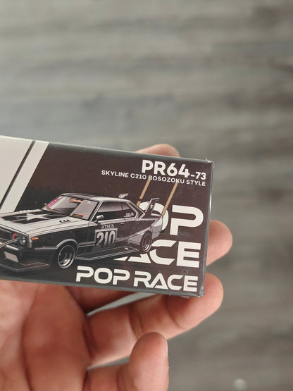 Pop Race Nissan Skyline C210 Bosozoku Style (PR64-73) - Sealed Box - Kinder Logs