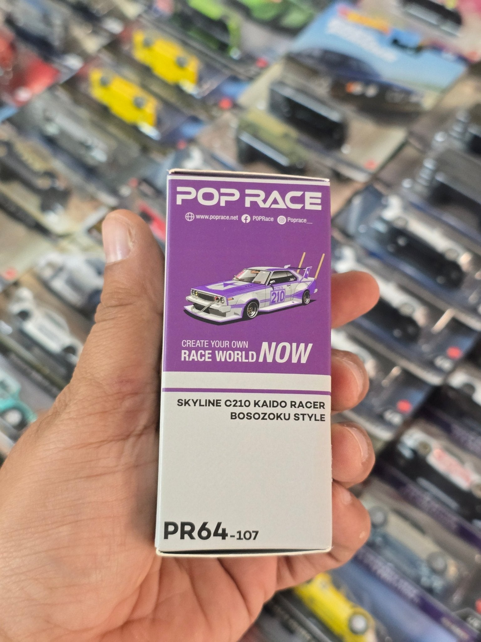 Pop Race Nissan Skyline C210 Kaido Racer Bosozoku Style - Purple (Mirrors Missing) - Kinder Logs