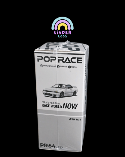 Pop Race Nissan Skyline GT - R R32 - Crystal White (PR64 - 157) - Kinder Logs