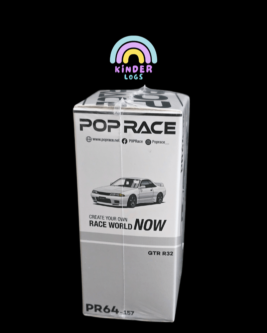 Pop Race Nissan Skyline GT - R R32 - Crystal White (PR64 - 157) - Kinder Logs