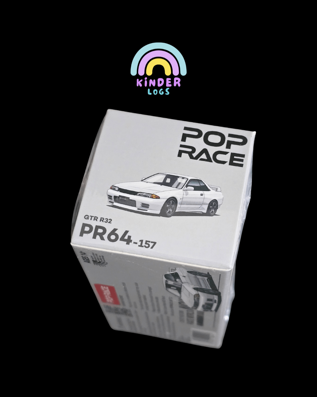 Pop Race Nissan Skyline GT - R R32 - Crystal White (PR64 - 157) - Kinder Logs