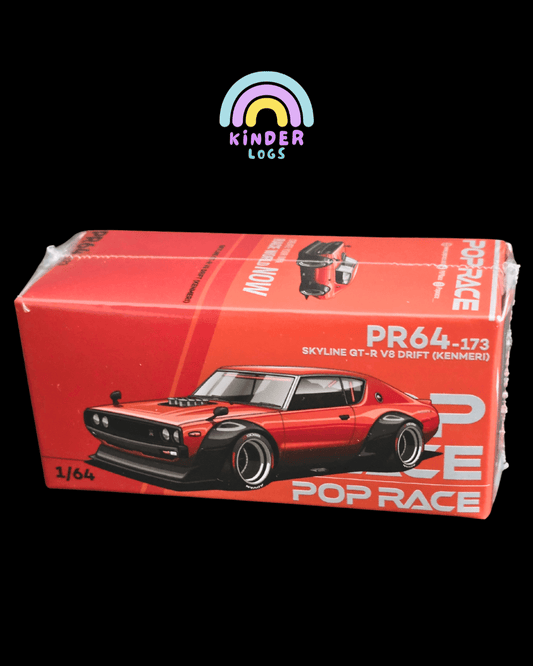 Pop Race Nissan Skyline GT - R V8 Drift KENMERI (PR64 - 173) - Kinder Logs